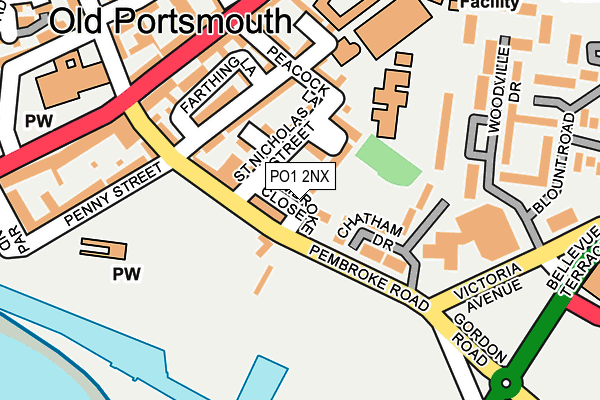 PO1 2NX map - OS OpenMap – Local (Ordnance Survey) PO1 2NX map - OS OpenMap – Local (Ordnance Survey)