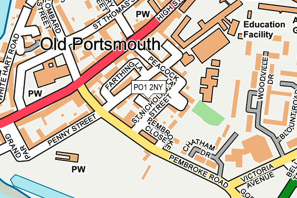 PO1 2NY map - OS OpenMap – Local (Ordnance Survey) PO1 2NY map - OS OpenMap – Local (Ordnance Survey)