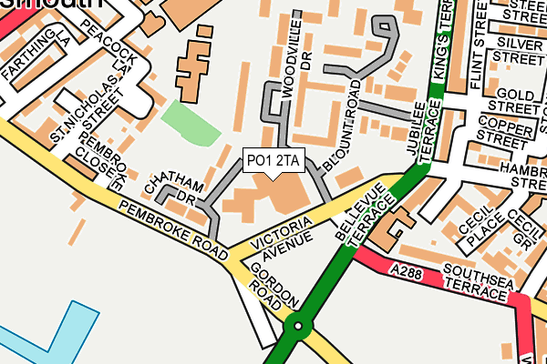 PO1 2TA map - OS OpenMap – Local (Ordnance Survey) PO1 2TA map - OS OpenMap – Local (Ordnance Survey)