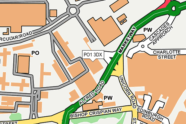 PO1 3DX map - OS OpenMap – Local (Ordnance Survey) PO1 3DX map - OS OpenMap – Local (Ordnance Survey)
