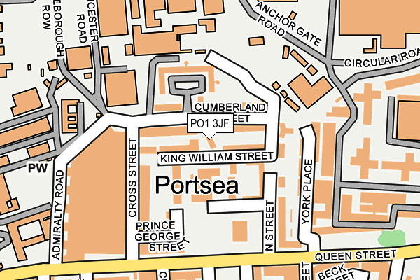 PO1 3JF map - OS OpenMap – Local (Ordnance Survey) PO1 3JF map - OS OpenMap – Local (Ordnance Survey)