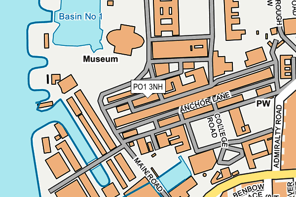 PO1 3NH map - OS OpenMap – Local (Ordnance Survey) PO1 3NH map - OS OpenMap – Local (Ordnance Survey)