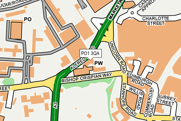 PO1 3QA map - OS OpenMap – Local (Ordnance Survey) PO1 3QA map - OS OpenMap – Local (Ordnance Survey)