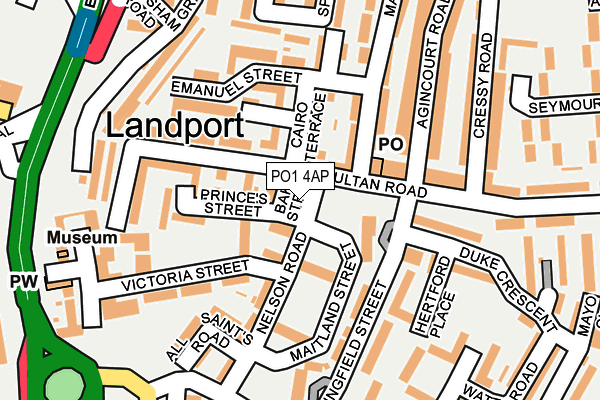 PO1 4AP map - OS OpenMap – Local (Ordnance Survey) PO1 4AP map - OS OpenMap – Local (Ordnance Survey)