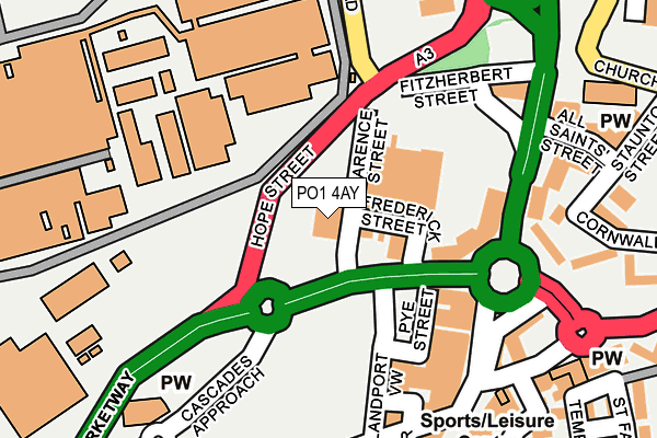 PO1 4AY map - OS OpenMap – Local (Ordnance Survey) PO1 4AY map - OS OpenMap – Local (Ordnance Survey)