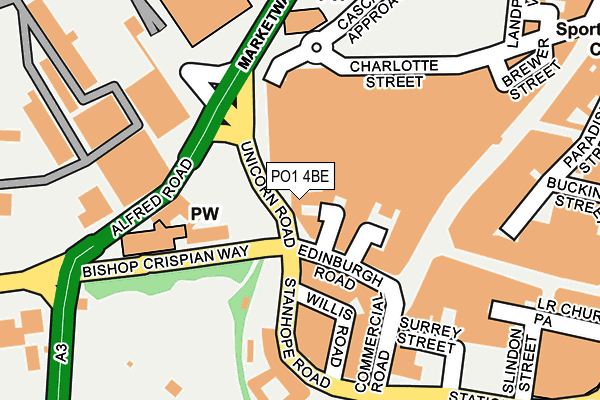 PO1 4BE map - OS OpenMap – Local (Ordnance Survey) PO1 4BE map - OS OpenMap – Local (Ordnance Survey)