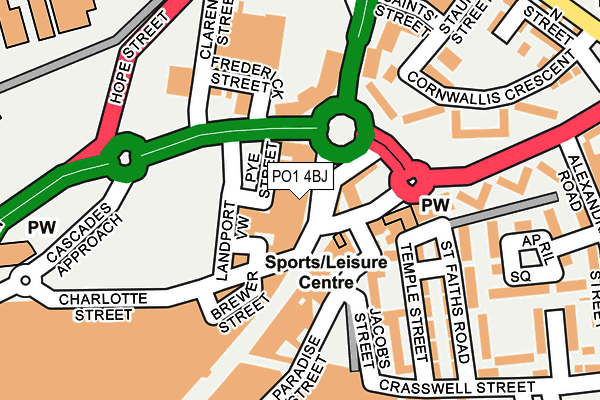 PO1 4BJ map - OS OpenMap – Local (Ordnance Survey) PO1 4BJ map - OS OpenMap – Local (Ordnance Survey)
