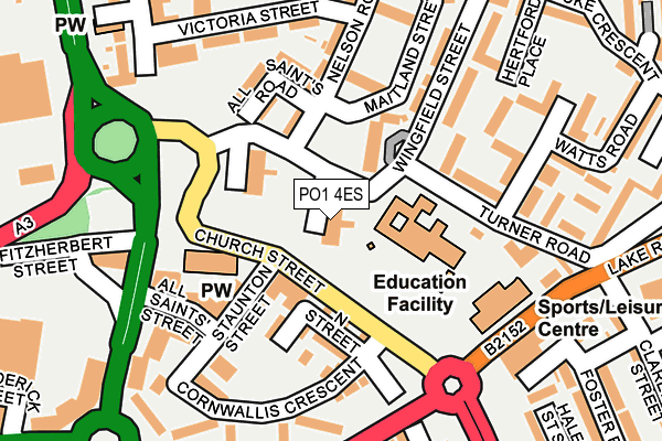PO1 4ES map - OS OpenMap – Local (Ordnance Survey) PO1 4ES map - OS OpenMap – Local (Ordnance Survey)
