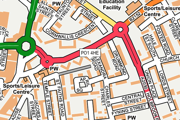 PO1 4HE map - OS OpenMap – Local (Ordnance Survey) PO1 4HE map - OS OpenMap – Local (Ordnance Survey)