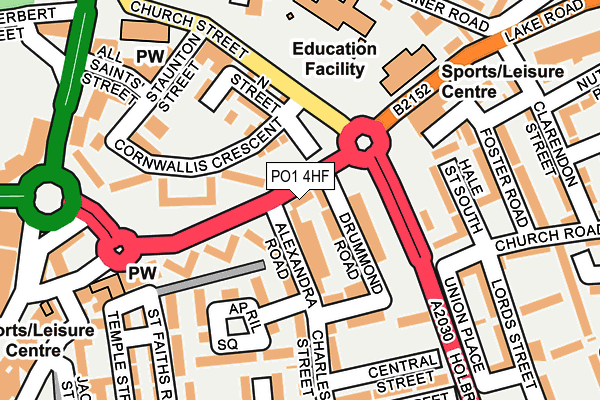 PO1 4HF map - OS OpenMap – Local (Ordnance Survey) PO1 4HF map - OS OpenMap – Local (Ordnance Survey)