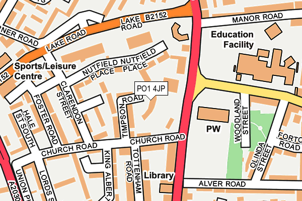 PO1 4JP map - OS OpenMap – Local (Ordnance Survey) PO1 4JP map - OS OpenMap – Local (Ordnance Survey)