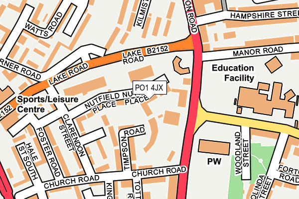 PO1 4JX map - OS OpenMap – Local (Ordnance Survey) PO1 4JX map - OS OpenMap – Local (Ordnance Survey)