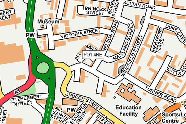 PO1 4NE map - OS OpenMap – Local (Ordnance Survey) PO1 4NE map - OS OpenMap – Local (Ordnance Survey)