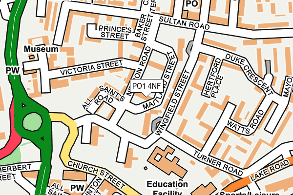 PO1 4NF map - OS OpenMap – Local (Ordnance Survey) PO1 4NF map - OS OpenMap – Local (Ordnance Survey)