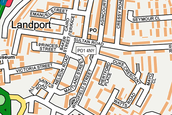 PO1 4NY map - OS OpenMap – Local (Ordnance Survey) PO1 4NY map - OS OpenMap – Local (Ordnance Survey)