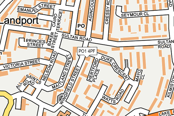 PO1 4PF map - OS OpenMap – Local (Ordnance Survey) PO1 4PF map - OS OpenMap – Local (Ordnance Survey)