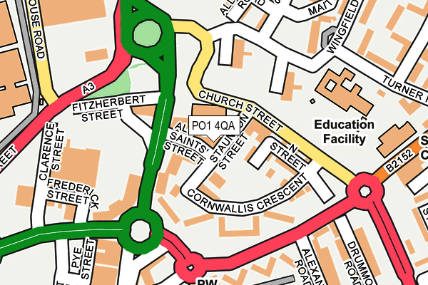 PO1 4QA map - OS OpenMap – Local (Ordnance Survey) PO1 4QA map - OS OpenMap – Local (Ordnance Survey)