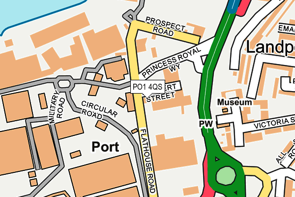 PO1 4QS map - OS OpenMap – Local (Ordnance Survey) PO1 4QS map - OS OpenMap – Local (Ordnance Survey)