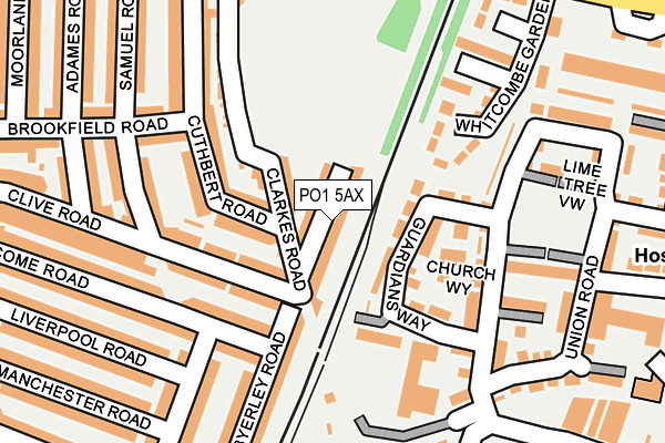 PO1 5AX map - OS OpenMap – Local (Ordnance Survey) PO1 5AX map - OS OpenMap – Local (Ordnance Survey)