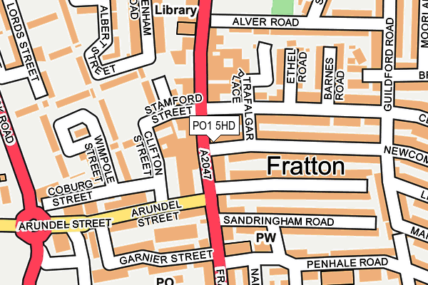 PO1 5HD map - OS OpenMap – Local (Ordnance Survey)