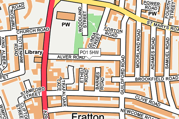 PO1 5HW map - OS OpenMap – Local (Ordnance Survey) PO1 5HW map - OS OpenMap – Local (Ordnance Survey)