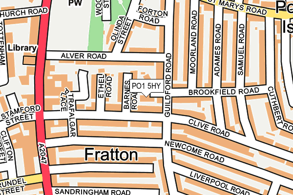 PO1 5HY map - OS OpenMap – Local (Ordnance Survey)
