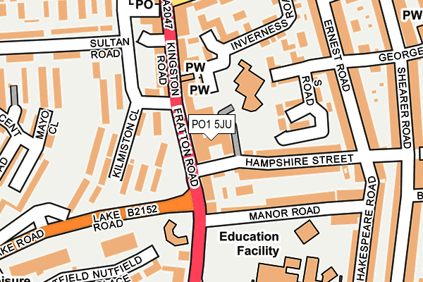 PO1 5JU map - OS OpenMap – Local (Ordnance Survey) PO1 5JU map - OS OpenMap – Local (Ordnance Survey)