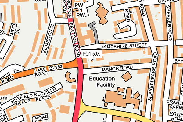 PO1 5JX map - OS OpenMap – Local (Ordnance Survey) PO1 5JX map - OS OpenMap – Local (Ordnance Survey)