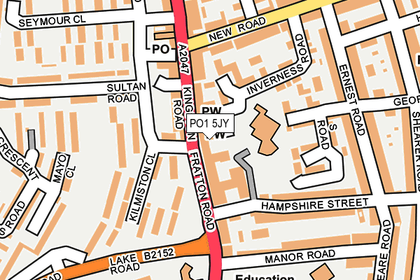 PO1 5JY map - OS OpenMap – Local (Ordnance Survey) PO1 5JY map - OS OpenMap – Local (Ordnance Survey)