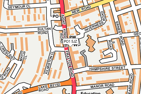 PO1 5JZ map - OS OpenMap – Local (Ordnance Survey) PO1 5JZ map - OS OpenMap – Local (Ordnance Survey)