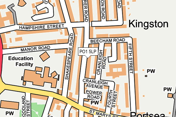 PO1 5LP map - OS OpenMap – Local (Ordnance Survey) PO1 5LP map - OS OpenMap – Local (Ordnance Survey)