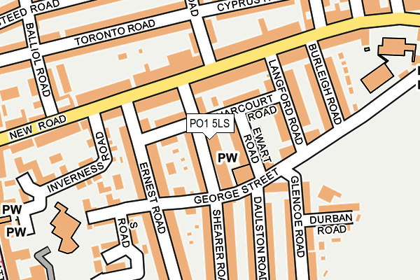 PO1 5LS map - OS OpenMap – Local (Ordnance Survey) PO1 5LS map - OS OpenMap – Local (Ordnance Survey)