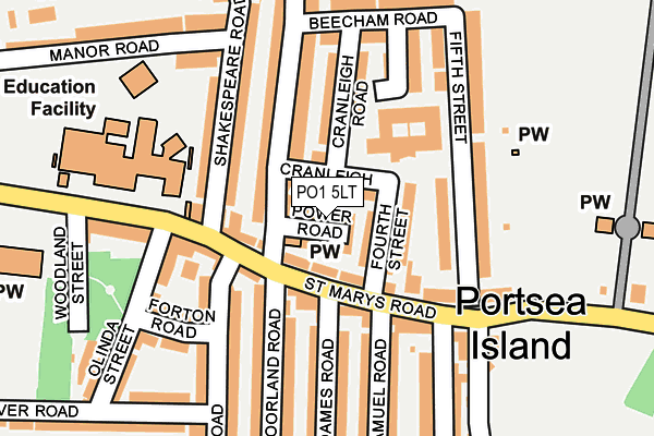 PO1 5LT map - OS OpenMap – Local (Ordnance Survey) PO1 5LT map - OS OpenMap – Local (Ordnance Survey)