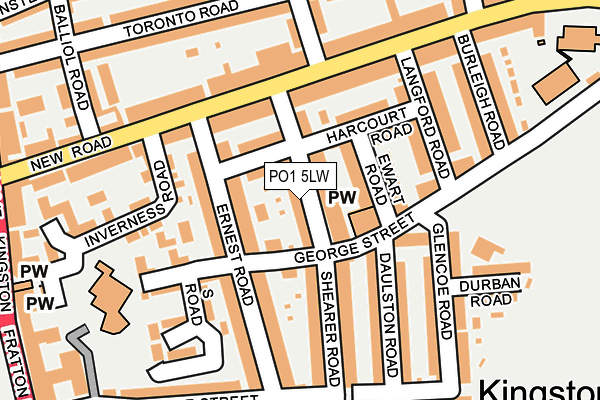 PO1 5LW map - OS OpenMap – Local (Ordnance Survey) PO1 5LW map - OS OpenMap – Local (Ordnance Survey)