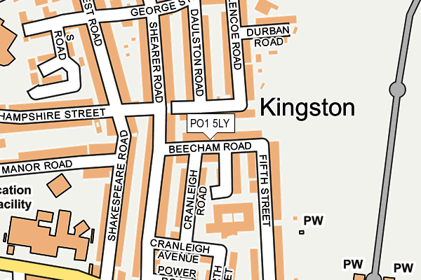 PO1 5LY map - OS OpenMap – Local (Ordnance Survey)