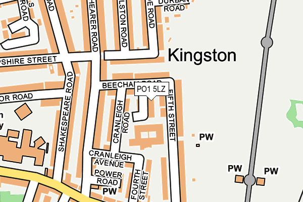 PO1 5LZ map - OS OpenMap – Local (Ordnance Survey)