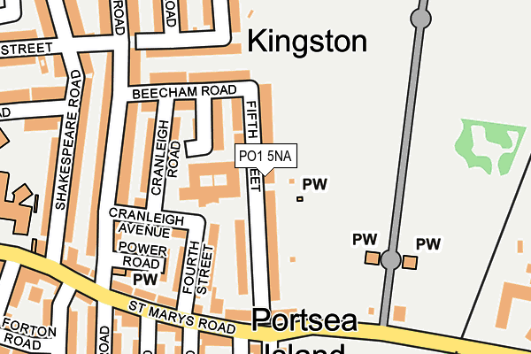 PO1 5NA map - OS OpenMap – Local (Ordnance Survey) PO1 5NA map - OS OpenMap – Local (Ordnance Survey)