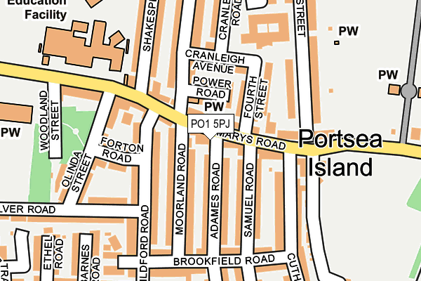 PO1 5PJ map - OS OpenMap – Local (Ordnance Survey) PO1 5PJ map - OS OpenMap – Local (Ordnance Survey)