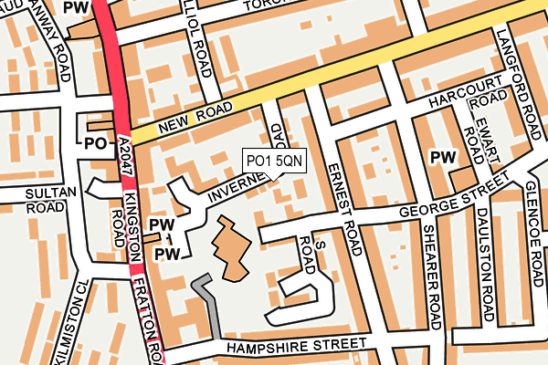 PO1 5QN map - OS OpenMap – Local (Ordnance Survey) PO1 5QN map - OS OpenMap – Local (Ordnance Survey)