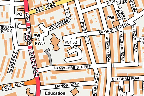 PO1 5QT map - OS OpenMap – Local (Ordnance Survey) PO1 5QT map - OS OpenMap – Local (Ordnance Survey)