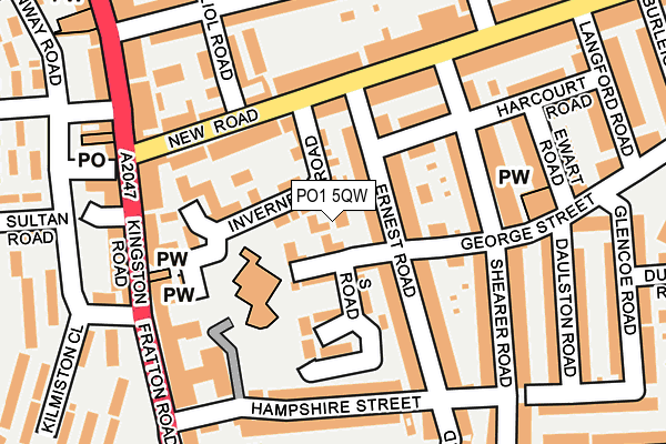 PO1 5QW map - OS OpenMap – Local (Ordnance Survey) PO1 5QW map - OS OpenMap – Local (Ordnance Survey)