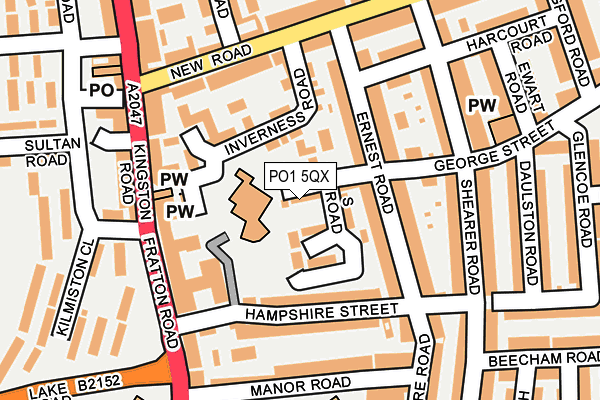 PO1 5QX map - OS OpenMap – Local (Ordnance Survey) PO1 5QX map - OS OpenMap – Local (Ordnance Survey)