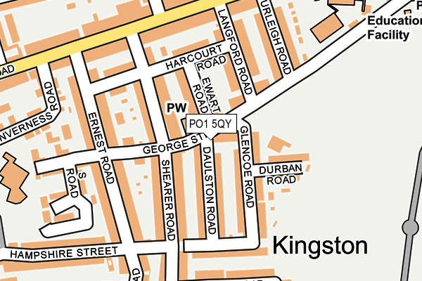 PO1 5QY map - OS OpenMap – Local (Ordnance Survey) PO1 5QY map - OS OpenMap – Local (Ordnance Survey)