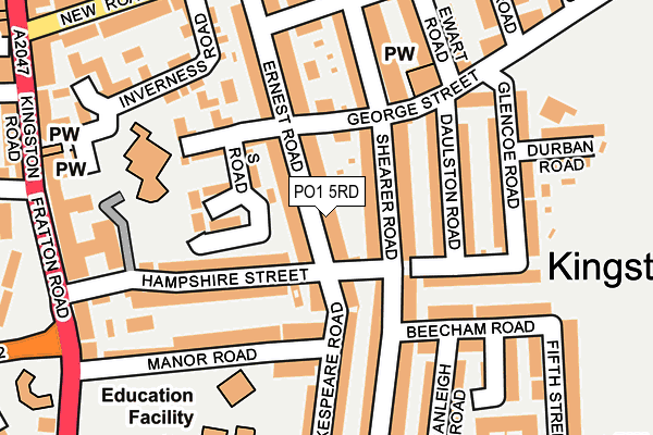 PO1 5RD map - OS OpenMap – Local (Ordnance Survey) PO1 5RD map - OS OpenMap – Local (Ordnance Survey)