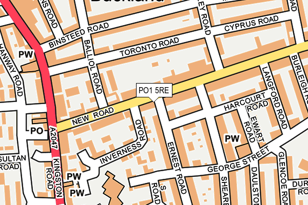 PO1 5RE map - OS OpenMap – Local (Ordnance Survey) PO1 5RE map - OS OpenMap – Local (Ordnance Survey)