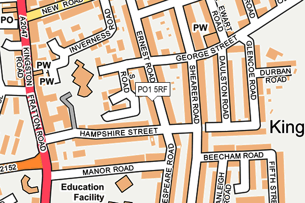 PO1 5RF map - OS OpenMap – Local (Ordnance Survey) PO1 5RF map - OS OpenMap – Local (Ordnance Survey)