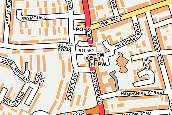 PO1 5RY map - OS OpenMap – Local (Ordnance Survey) PO1 5RY map - OS OpenMap – Local (Ordnance Survey)