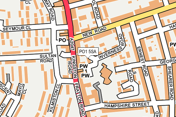 PO1 5SA map - OS OpenMap – Local (Ordnance Survey) PO1 5SA map - OS OpenMap – Local (Ordnance Survey)