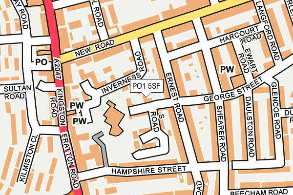 PO1 5SF map - OS OpenMap – Local (Ordnance Survey) PO1 5SF map - OS OpenMap – Local (Ordnance Survey)