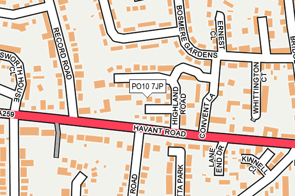 PO10 7JP map - OS OpenMap – Local (Ordnance Survey)